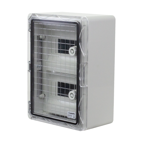 Plastim PP3112 – Cutie modulara IP65 din ABS gri, usa transparenta, 2 x 9 module, 250x350x150 mm PP3112 Cutie modulara IP65 din ABS gri, usa transparenta, 2 x 9 module, 250x350x150 mm PP3112 – Plastim PP3112