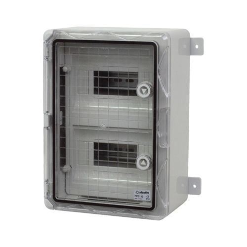Plastim PP3112 – Cutie modulara IP65 din ABS gri, usa transparenta, 2 x 9 module, 250x350x150 mm PP3112 Cutie modulara IP65 din ABS gri, usa transparenta, 2 x 9 module, 250x350x150 mm PP3112 – Plastim PP3112