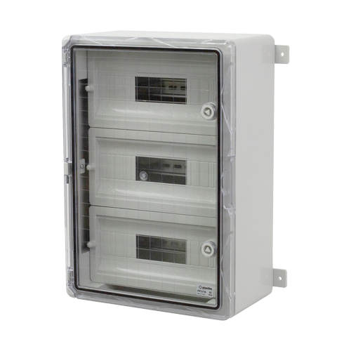 Cutie modulara IP65 din ABS gri, usa transparenta, 3 x 15 module, 350x500x190 mm PP3116 – Plastim PP3116