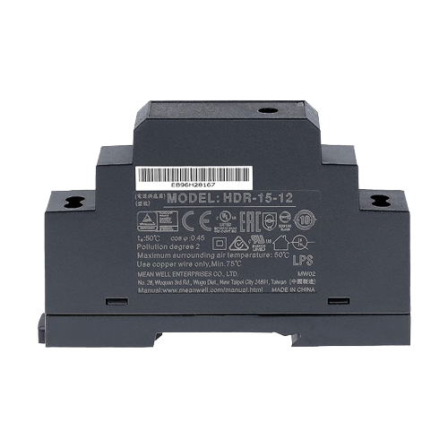 Sursa de alimentare in comutatie, 12V / 1.25A, sina DIN - MEAN WELL HDR-15-12 – MeanWell HDR-15-12