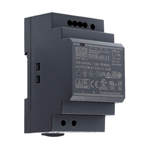 Sursa de alimentare in comutatie, 12V / 4.5A, sina DIN - MEAN WELL HDR-60-12 – MeanWell HDR-60-12