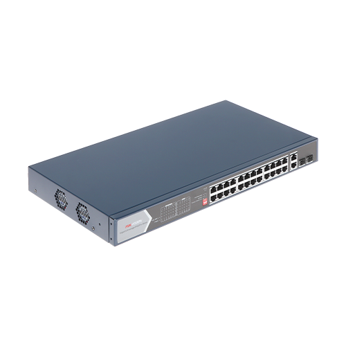 Switch 24 porturi PoE, 370W, uplink 2x SFP + 2x RJ-45 Gigabit - HIKVISION DS-3E0528HP-E – HIKVISION DS-3E0528HP-E