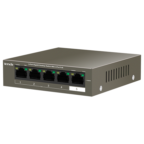 Switch 4 porturi Gigabit PoE, 1 port Uplink Gigabit - Tenda TND-TEG1105P-4-63W – TENDA TND-TEG1105P-4-63W