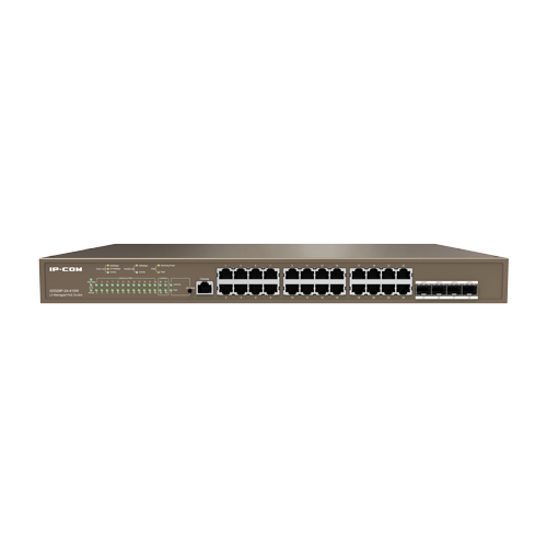 Switch 24 porturi PoE Gigabit, 4 porturi SFP Gigabit, 1 port consola,1U , L3 Management - IP-COM G5328P-24-410W – IP-COM G5328P-24-410W