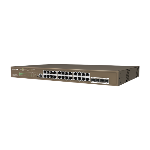 Switch 24 porturi PoE Gigabit, 4 porturi SFP Gigabit, 1 port consola,1U , L3 Management - IP-COM G5328P-24-410W – IP-COM G5328P-24-410W