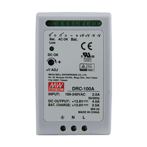 Sursa de alimentare in comutatie, 13.8V / 4.5A + 2.5A, sina DIN, backup - MEAN WELL DRC-100A – MeanWell DRC-100A