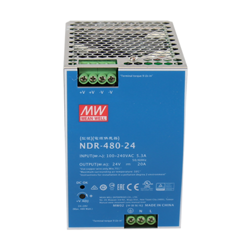 Sursa de alimentare in comutatie, 24V / 20A, sina DIN - MEAN WELL NDR-480-24 – MeanWell NDR-480-24