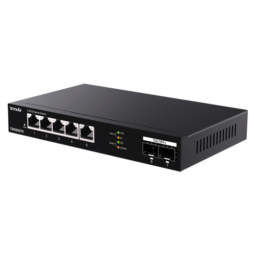 Switch 5 x RJ45 2.5G, 2 x SFP+ 10G - TENDA TND-TEM2007X – TENDA TND-TEM2007X