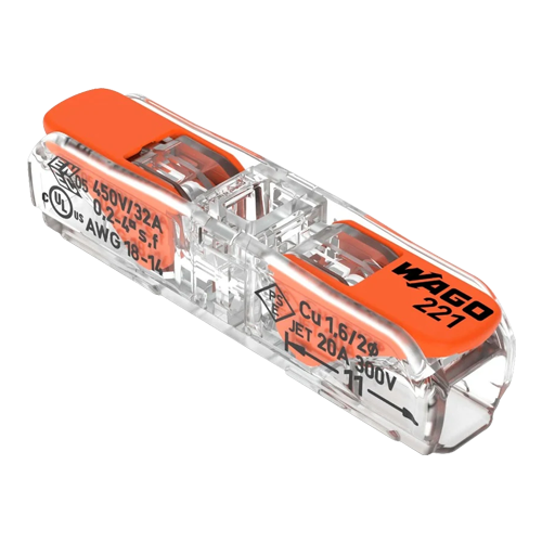 Conector derivatie in linie, 2 fire, max. 4 mm² (60 buc.) - WAGO 221-2411 – WAGO 221-2411