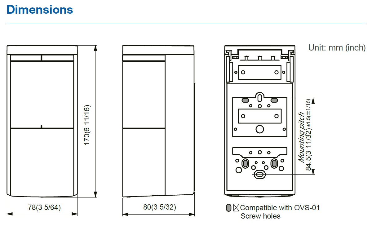 Detector MW de detectare a vehiculelor, distanta 8 metri - OPTEX OVS-02GT – Optex OVS-02GT