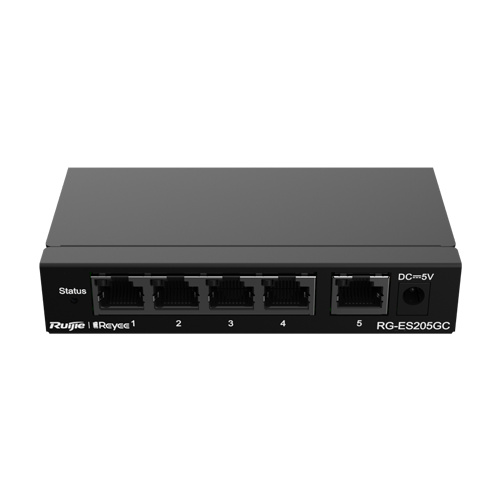 Switch 5 porturi RJ45 Gigabit, L2 Cloud Management - Ruijie RG-ES205GC – Ruijie Networks RG-ES205GC