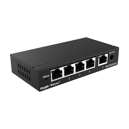 Switch 5 porturi RJ45 Gigabit, L2 Cloud Management - Ruijie RG-ES205GC – Ruijie Networks RG-ES205GC