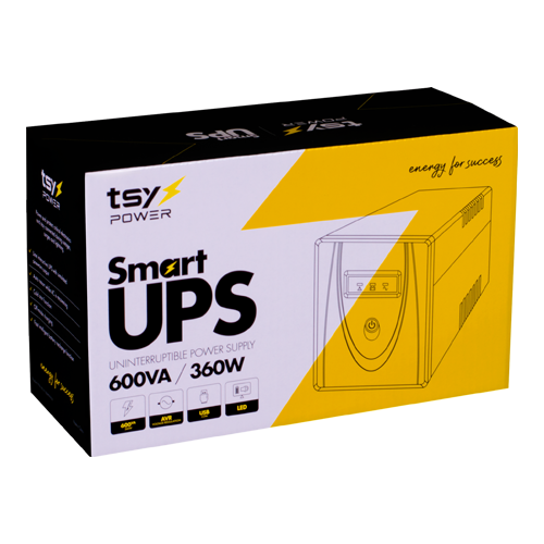 UPS TSY Power, 600VA/360W, LED,  line interactive, 2 x Schuko TSY-MP-0K6-LED – TSY Power TSY-MP-0K6-LED