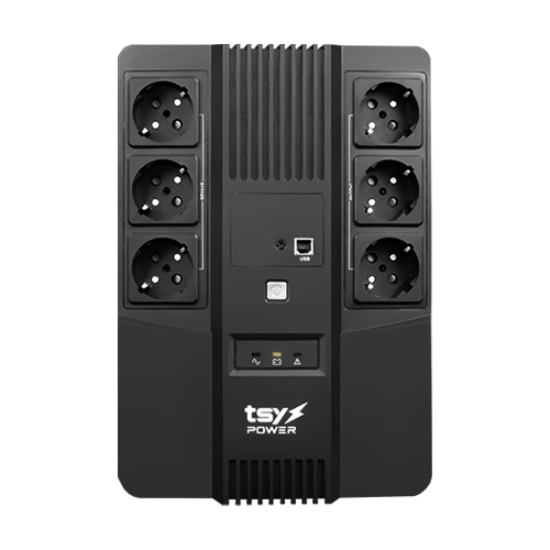 UPS TSY Power, 600VA/360W, LED,  line interactive, 6 x Schuko TSY-D-0K6-LED – TSY Power TSY-D-0K6-LED