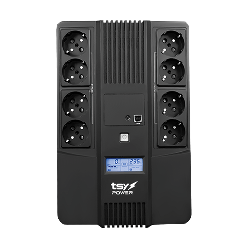 UPS TSY Power, 1000VA/600W, LCD,  line interactive, 8 x Schuko TSY-D-1K0-LCD – TSY Power TSY-D-1K0-LCD