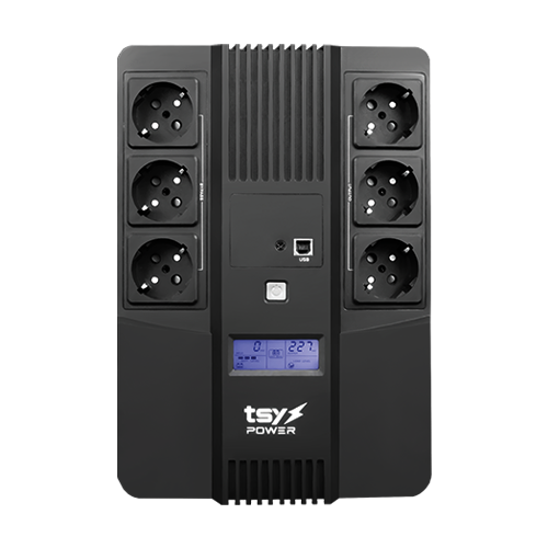 UPS TSY Power, 600VA/360W, LCD,  line interactive, 6 x Schuko TSY-D-0K6-LCD – TSY Power TSY-D-0K6-LCD