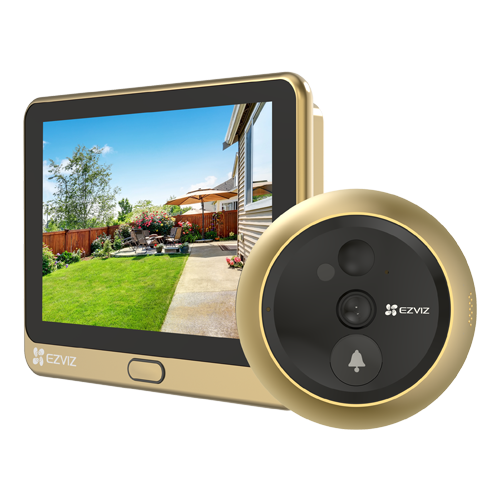 Vizor electronic smart, Wi-Fi, FullHD, monitor 4.3 inch, sonerie, acumulator 4600mAh, Auriu - EZVIZ CS-DP2C-Golden – EZVIZ CS-DP2C-Golden