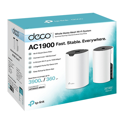 TP-LINK DecoS7(2-pack) – Sistem Mesh Wi-Fi TP-Link Deco S7(pachet de 2), AC1900, Dual-Band, 3x3 MU-MIMO DecoS7(2-pack) Sistem Mesh Wi-Fi TP-Link Deco S7(pachet de 2), AC1900, Dual-Band, 3x3 MU-MIMO DecoS7(2-pack) – TP-LINK DecoS7(2-pack)