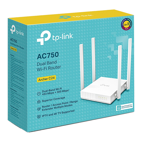 Router Wireless TP-Link Archer C24, AC750, Dual Band ArcherC24 – TP-LINK ArcherC24