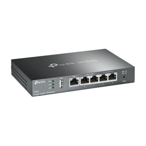 Router VPN Gigabit 1 x RJ45 WAN, 2 x RJ45 LAN/WAN, 2 x RJ45 LAN, 1 x USB - TP-Link Omada ER605 – TP-LINK ER605