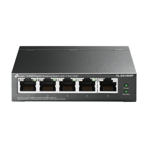 Switch 4 porturi PoE Gigabit, 1 port RJ45 Gigabit, Unmanaged - TP-Link TL-SG1005P – TP-LINK TL-SG1005P