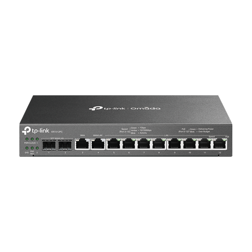 Router 3-in-1 VPN, Switch PoE, Controller, 2 x SFP 1G, 10 x RJ45 1G, Multi-WAN - TP-Link Omada ER7212PC – TP-LINK ER7212PC