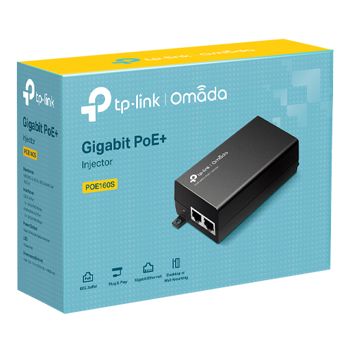 TP-LINK POE160S – Injector PoE+, 2 x RJ45 Gigabit, 30W - TP-Link Omada POE160S Injector PoE+, 2 x RJ45 Gigabit, 30W - TP-Link Omada POE160S – TP-LINK POE160S
