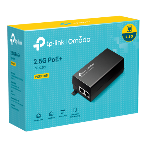Injector PoE+, 2 x RJ45 2.5G, 30W - TP-Link Omada POE260S – TP-LINK POE260S