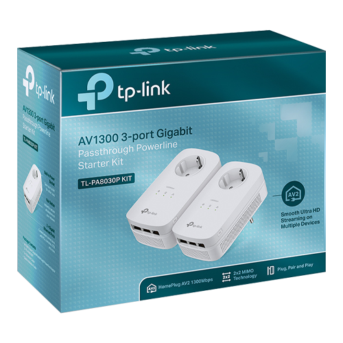 Starter kit Powerline TP-LINK TL-PA8010PKIT AV1300/AV2000 3 Passthrough - TP-LINK TL-PA8030PKIT – TP-LINK TL-PA8030PKIT