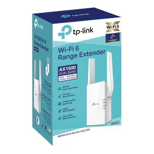 Wireless Range Extender TP-Link RE505X Wi-Fi 6 Dual-Band Gigabit AX1500 - TP-LINK RE505X – TP-LINK RE505X