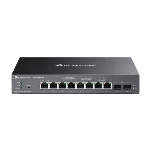 Switch 8 porturi PoE RJ45 2.5G, 2 x SFP+ 10G, L2 Management - TP-Link Omada SG2210XMP-M2 – TP-LINK SG2210XMP-M2