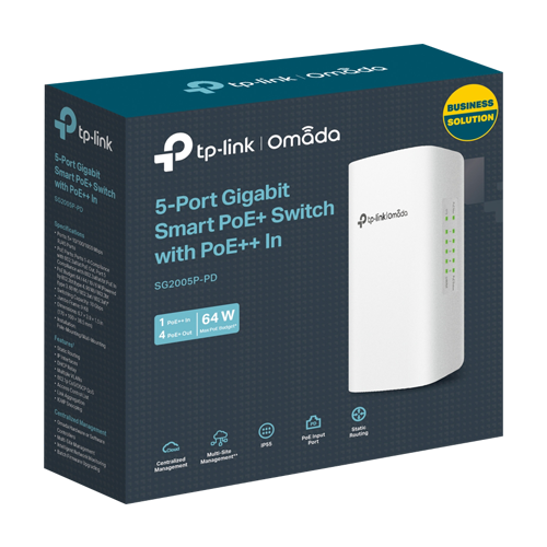 Switch exterior 4 porturi PoE RJ45 Gigabit, 1 x RJ45 1G PoE IN, L2 Management, IP55 - TP-Link Omada SG2005P-PD – TP-LINK SG2005P-PD