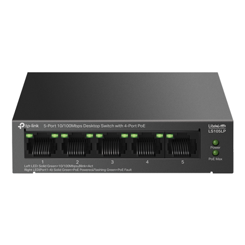 TP-LINK LS105LP – Switch LiteWave, 5 porturi RJ45 10/100Mbps, 4xPoE+, Unmanaged - TP-Link LS105LP Switch LiteWave, 5 porturi RJ45 10/100Mbps, 4xPoE+, Unmanaged - TP-Link LS105LP – TP-LINK LS105LP