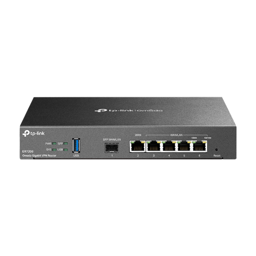 Router VPN, 1 x SFP Gigabit, 5 x RJ45 Gigabit, 1 x USB - TP-Link Omada ER7206 – TP-LINK ER7206