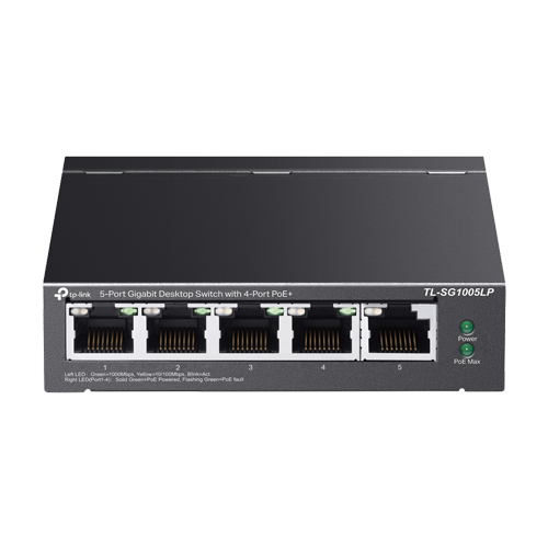 Switch TL-SG1005LP, 4 porturi PoE Gigabit, 1 port RJ45 Gigabit, Unmanaged - TP-Link TL-SG1005LP – TP-LINK TL-SG1005LP