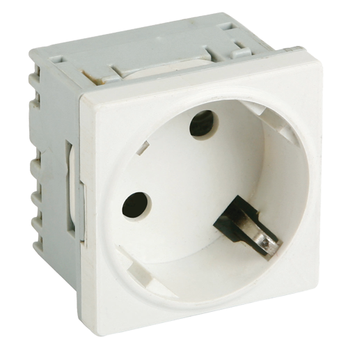 DLX DLX-245-45 – Priza modulara schuko cu impamantare, alb - DLX DLX-245-45 Priza modulara schuko cu impamantare, alb - DLX DLX-245-45 – DLX DLX-245-45