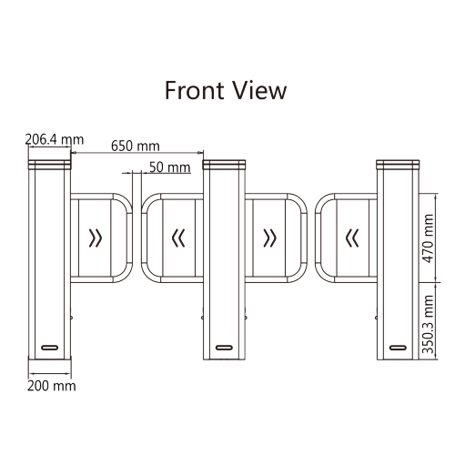 Poarta acrilica, 65 cm pentru poarta batanta DS-K3B501SX - HIKVISION DS-K3B501SX/601SX-Dp65/2 – HIKVISION DS-K3B501SX/601SX-Dp65/2