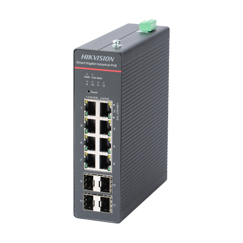 Switch 8 x RJ45 Gigabit PoE 802.3at/af/bt, 4 x SFP Gigabit, Smart Management, sina DIN - HIKVISION DS-3T1512HP-SI-8P4F – HIKVISION DS-3T1512HP-SI-8P4F