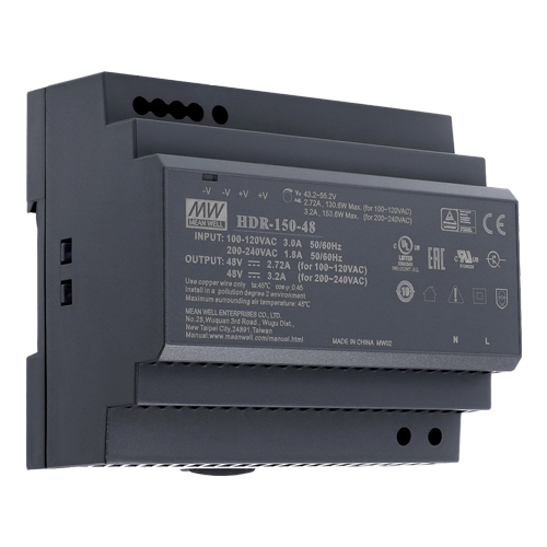 Sursa de alimentare in comutatie, 48V / 3.2A, sina DIN - MEAN WELL HDR-150-48 – MeanWell HDR-150-48
