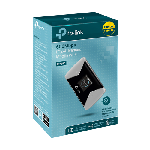 TP-LINK M7650 – Router portabil 4G, Wi-Fi 5, Micro SIM, microSD, Baterie 3000 mAh - TP-Link M7650 Router portabil 4G, Wi-Fi 5, Micro SIM, microSD, Baterie 3000 mAh - TP-Link M7650 – TP-LINK M7650