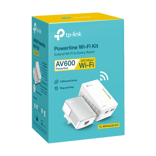 Kit Powerline AV600, Wi-Fi 4, N600 2.4GHz, 2+1 x RJ45 10/100 Mbps - TP-Link TL-WPA4220KIT – TP-LINK TL-WPA4220KIT