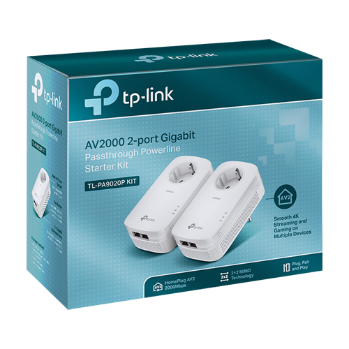 Kit Powerline AV2000, Passthrough, 2 x RJ45 Gigabit - TP-Link TL-PA9020PKIT – TP-LINK TL-PA9020PKIT