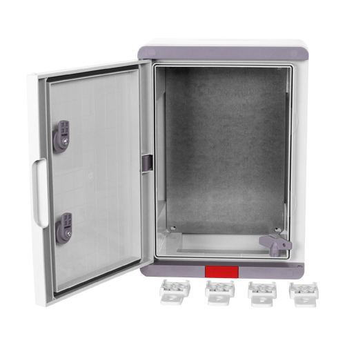 Cutie distributie IP67 din ABS gri, usa mata, placa metalica, 250x350x150 mm PD253515 – Plastim PD253515