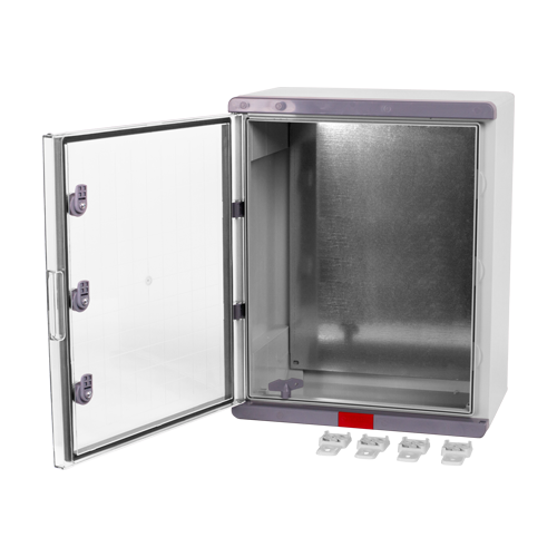 Plastim PS405024 – Cutie distributie IP67 din ABS gri, usa transparenta, placa metalica, 400x500x240 mm PS405024 Cutie distributie IP67 din ABS gri, usa transparenta, placa metalica, 400x500x240 mm PS405024 – Plastim PS405024