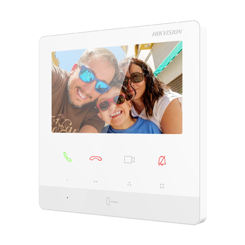 Monitor videointerfon TCP/IP, TFT LCD 4.3 inch 9 butoane, PoE, Alb - HIKVISION DS-KH6100-E1-White – HIKVISION DS-KH6100-E1-White