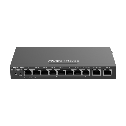 Ruijie Networks RG-EG210G-P-V3 – Router 8 x RJ45 1G PoE, 2 x RJ45 1G, Buget PoE 110W, Multi-WAN, Cloud Management - Ruijie RG-EG210G-P-V3 Router 8 x RJ45 1G PoE, 2 x RJ45 1G, Buget PoE 110W, Multi-WAN, Cloud Management - Ruijie RG-EG210G-P-V3 – Ruijie Networks RG-EG210G-P-V3