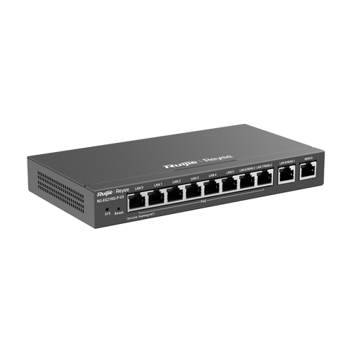 Ruijie Networks RG-EG210G-P-V3 – Router 8 x RJ45 1G PoE, 2 x RJ45 1G, Buget PoE 110W, Multi-WAN, Cloud Management - Ruijie RG-EG210G-P-V3 Router 8 x RJ45 1G PoE, 2 x RJ45 1G, Buget PoE 110W, Multi-WAN, Cloud Management - Ruijie RG-EG210G-P-V3 – Ruijie Networks RG-EG210G-P-V3