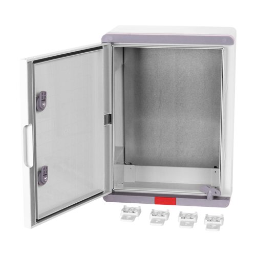 Cutie distributie IP67 din ABS gri, usa mata, placa metalica, 300x400x220 mm PD304022 – Plastim PD304022
