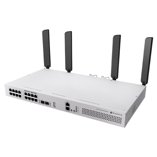 Switch L3, Wi-Fi 6 Dual-Band, 8 x RJ45 1G PoE, 8 x RJ45 1G, 2 x SFP+ 10G, 2 x AC, 1U - MikroTik CRS418-8P-8G-2S+5axQ2axQ-RM – Mikrotik CRS418-8P-8G-2S+5axQ2axQ-RM