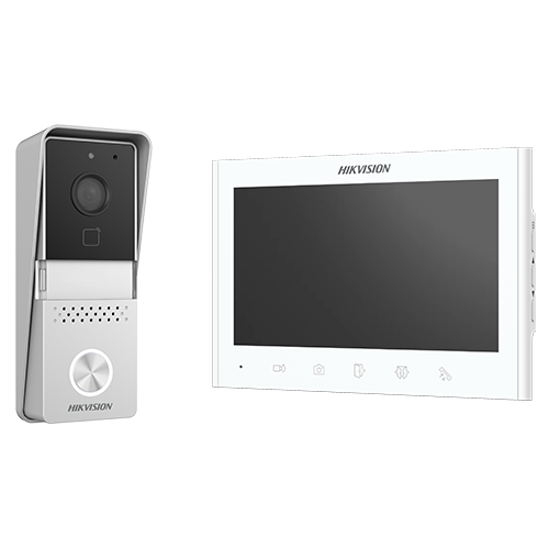 Kit videointerfon analogic 7inch, camera, conectare 2 fire - HIKVISION DS-KIS102-P-Aparent – HIKVISION DS-KIS102-P-Aparent